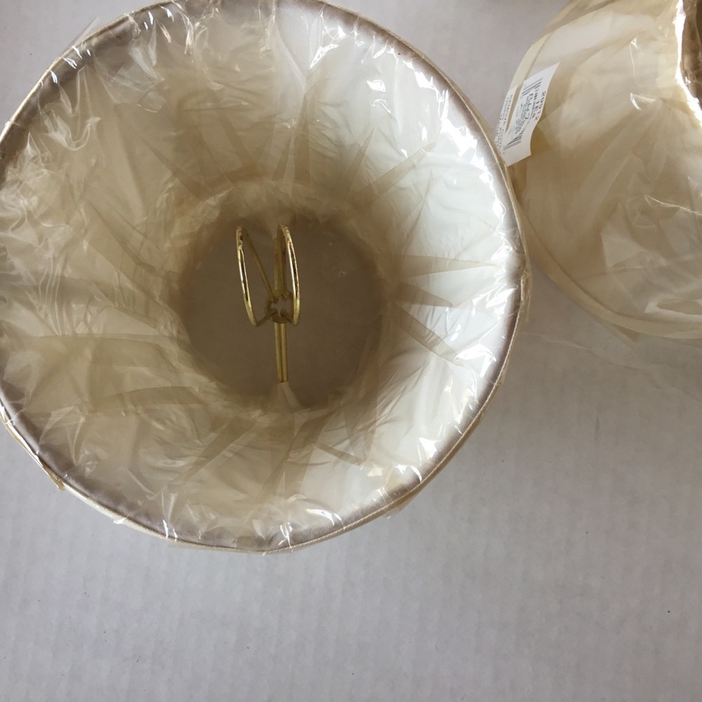 New Chandelier Lamp Mini Shades Set of 6 Cream - Picture 4 of 5